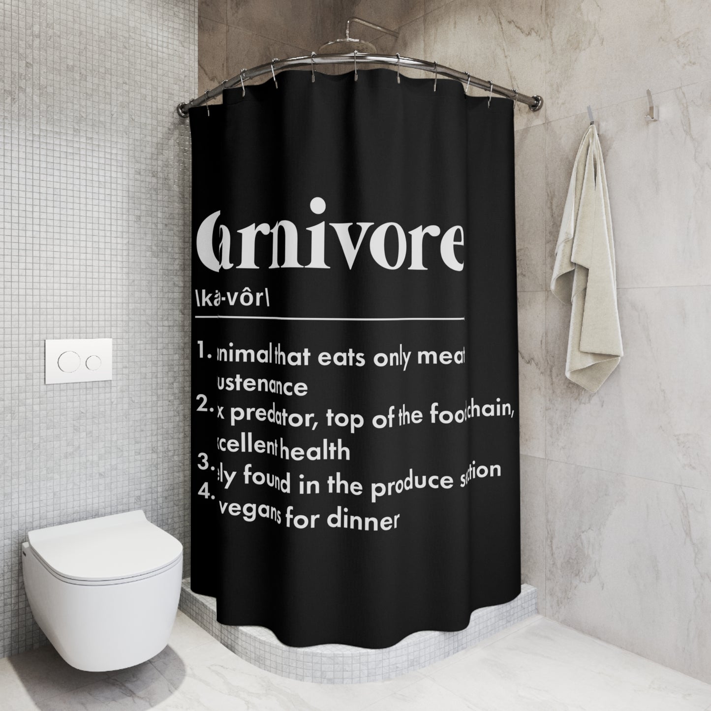 Carnivore Diet Dictionary Definition Polyester Shower Curtain