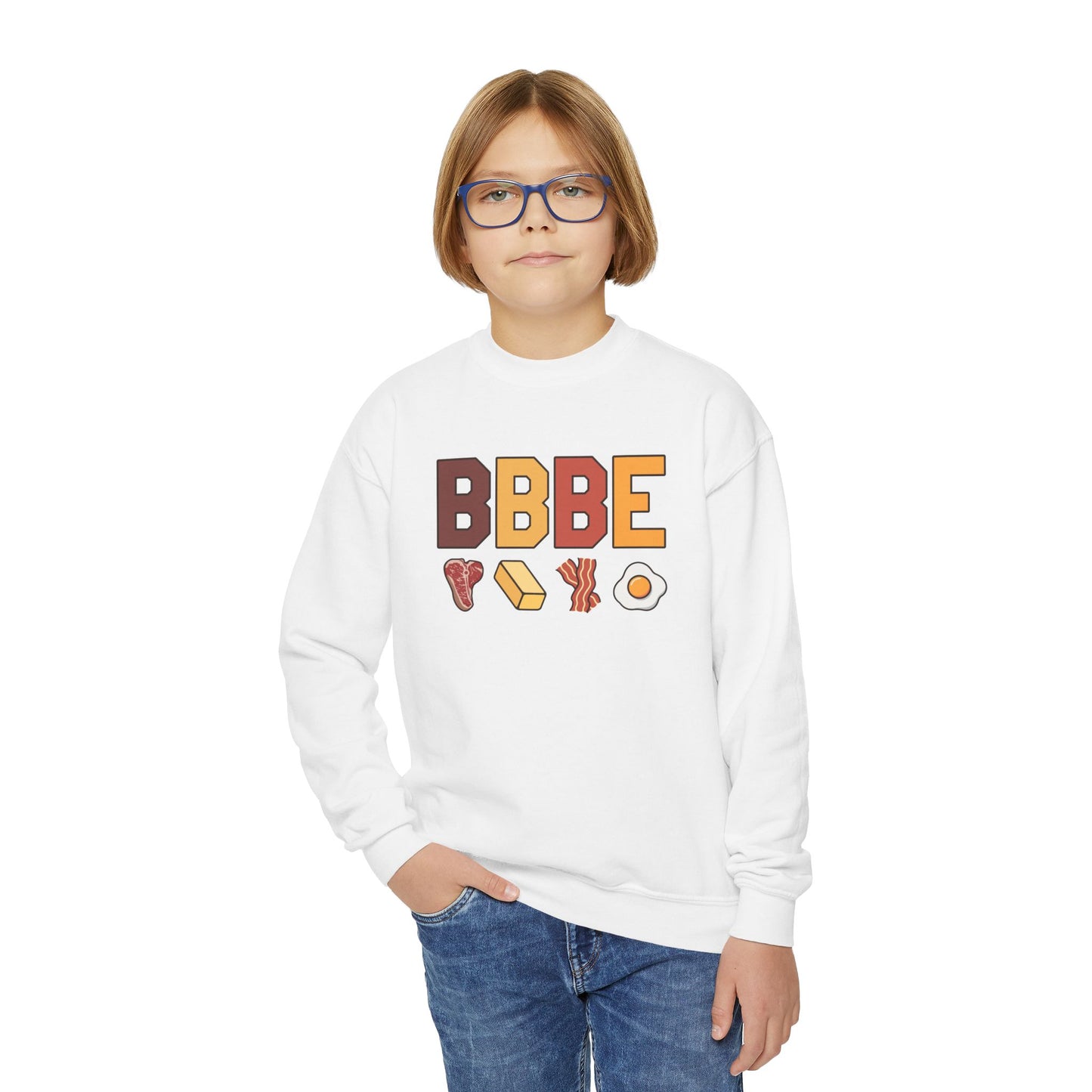 BBBE Carnivore Design Youth Crewneck Sweatshirt