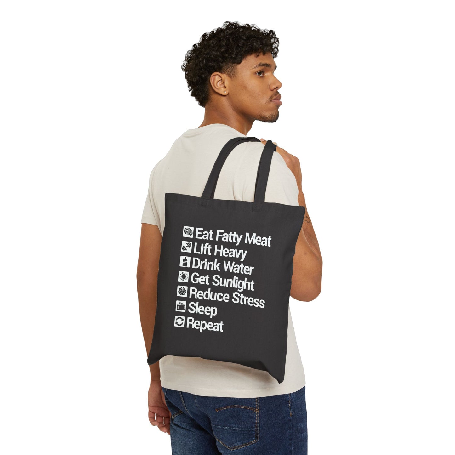 Carnivore Diet Rules for Life Cotton Canvas Tote Bag