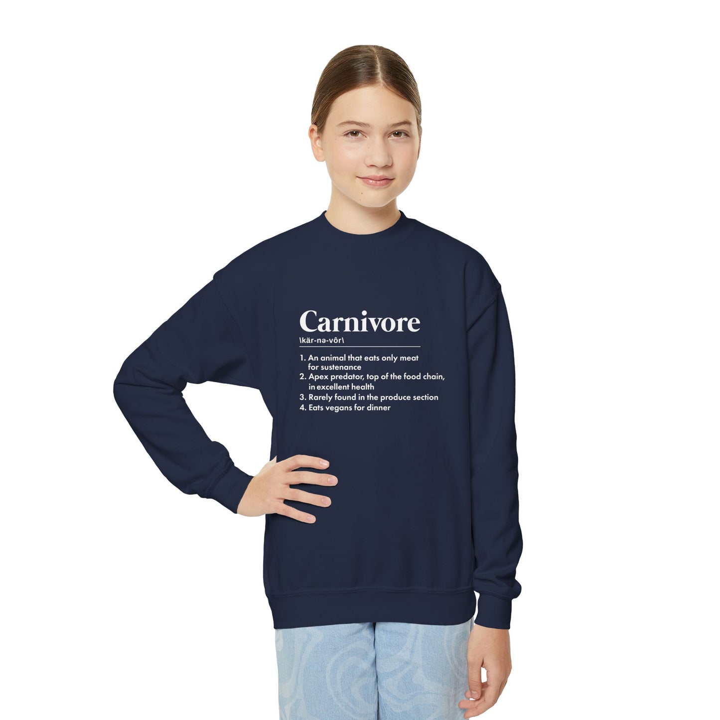 Carnivore Diet Definition Youth Sweatshirt