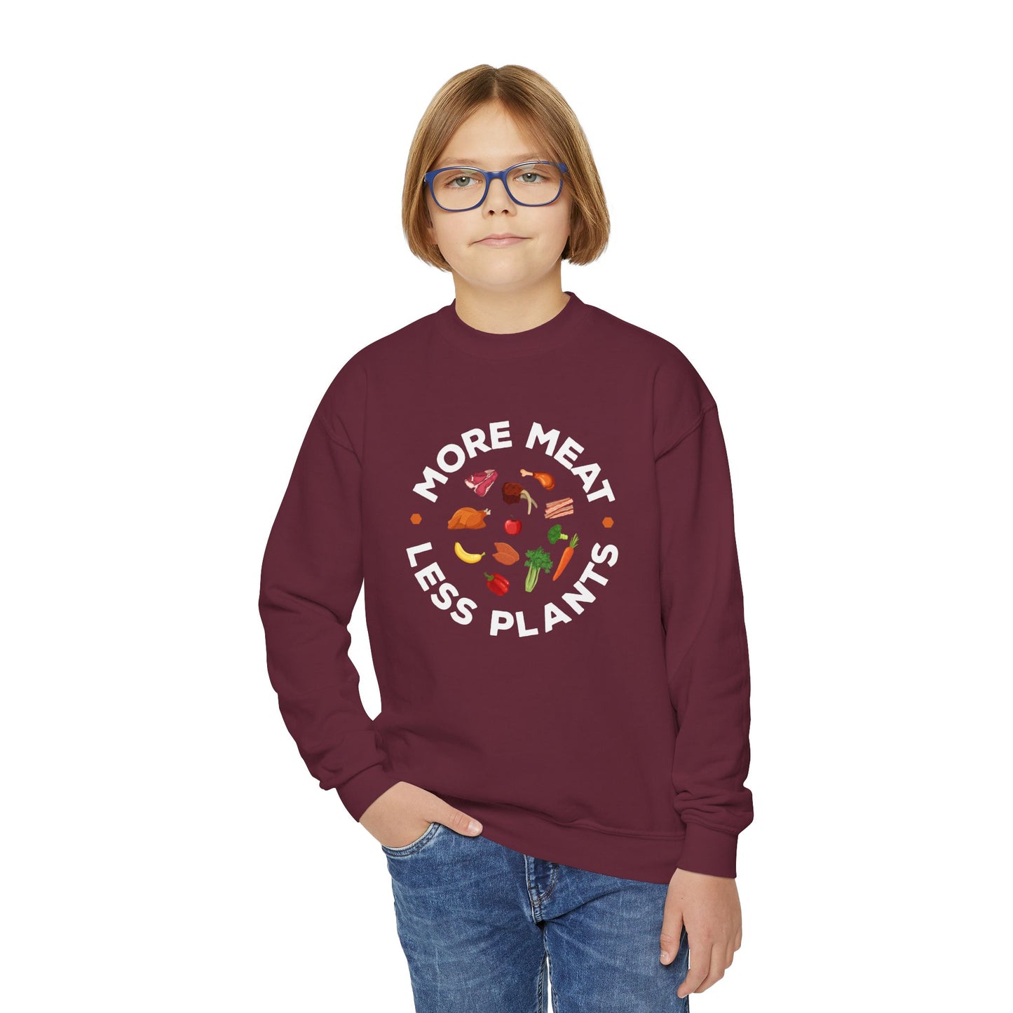 More Meat Less Plants Carnivore Youth Sweatshirt