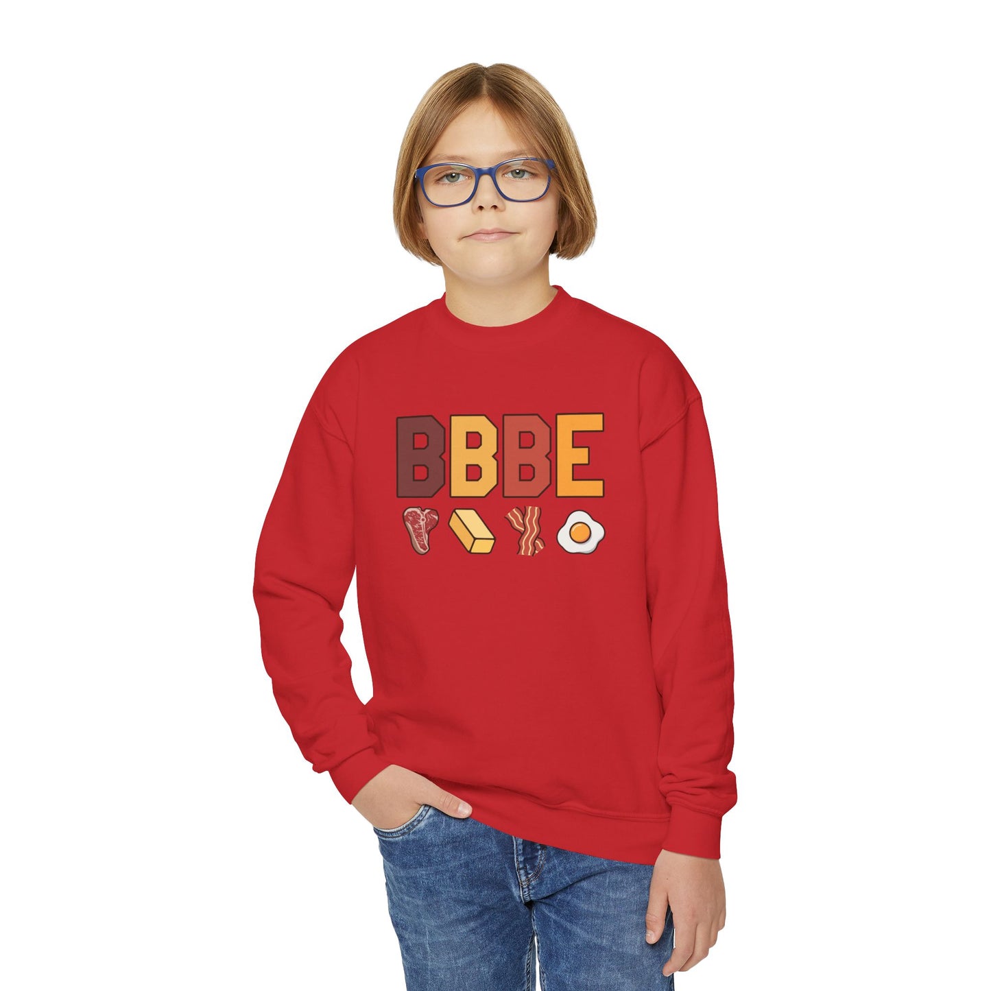 BBBE Carnivore Design Youth Crewneck Sweatshirt