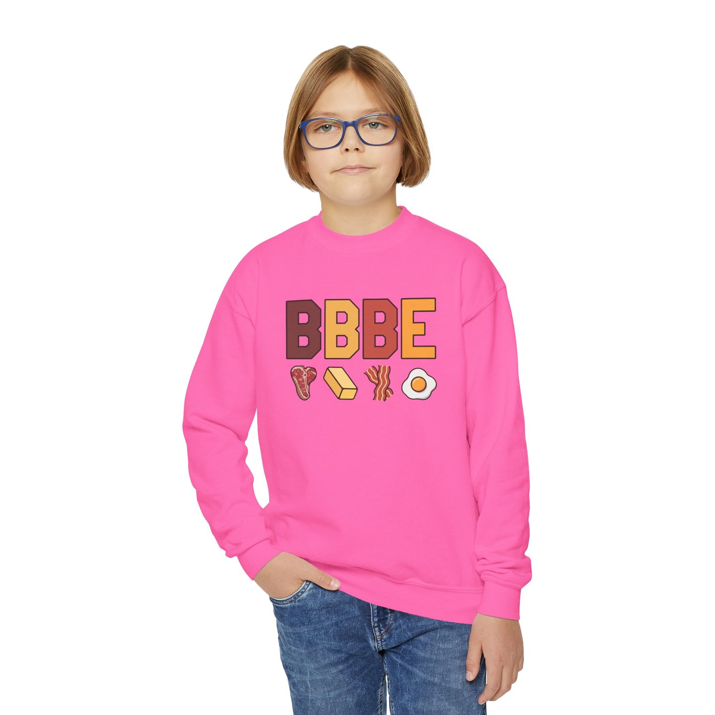 BBBE Carnivore Design Youth Crewneck Sweatshirt