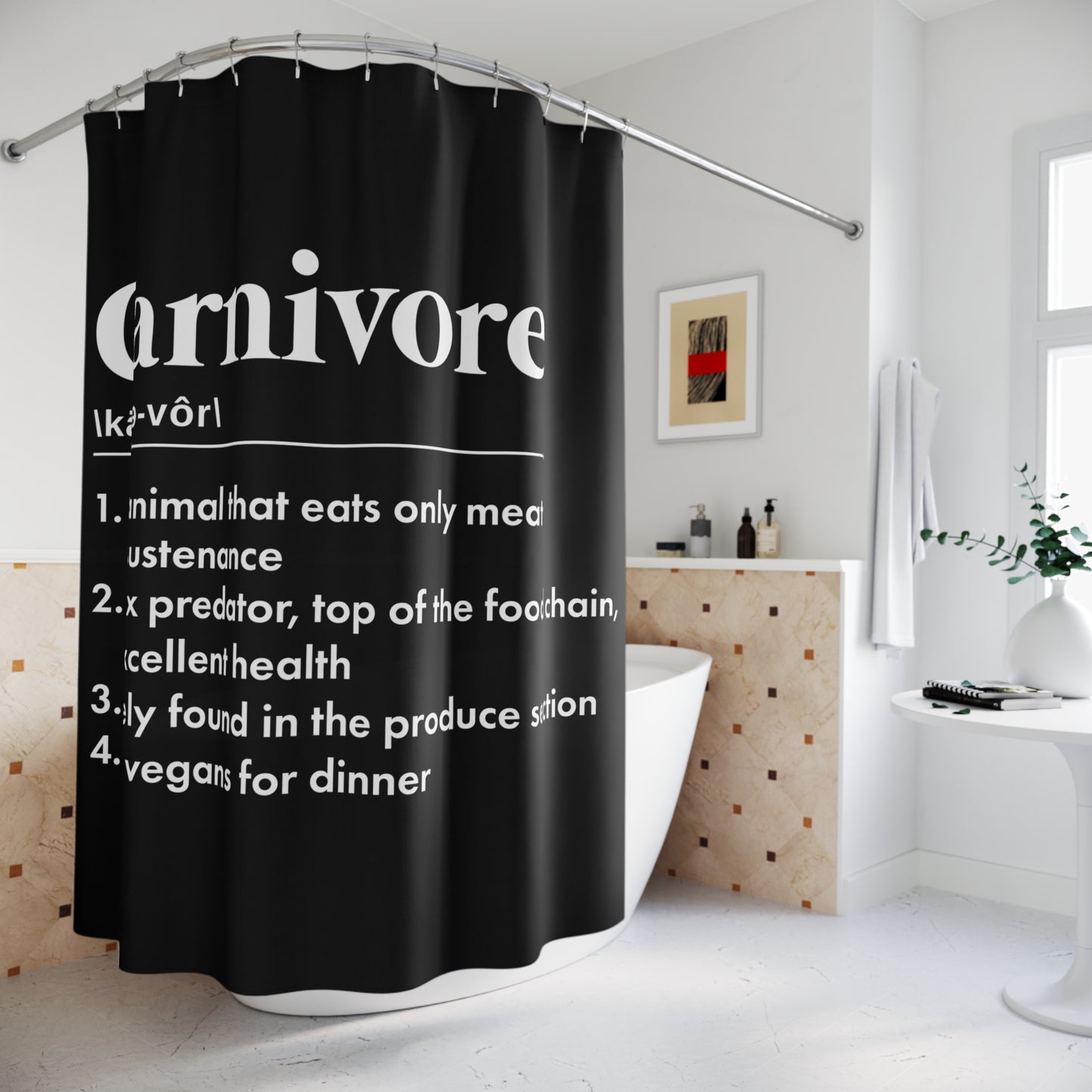 Carnivore Diet Dictionary Definition Polyester Shower Curtain