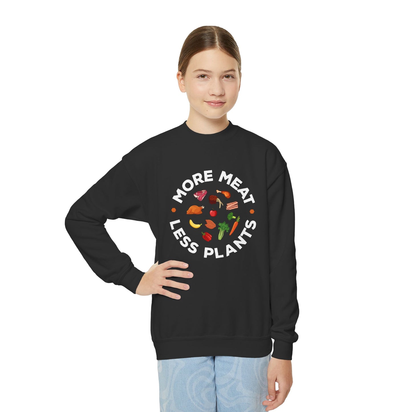 More Meat Less Plants Carnivore Youth Sweatshirt