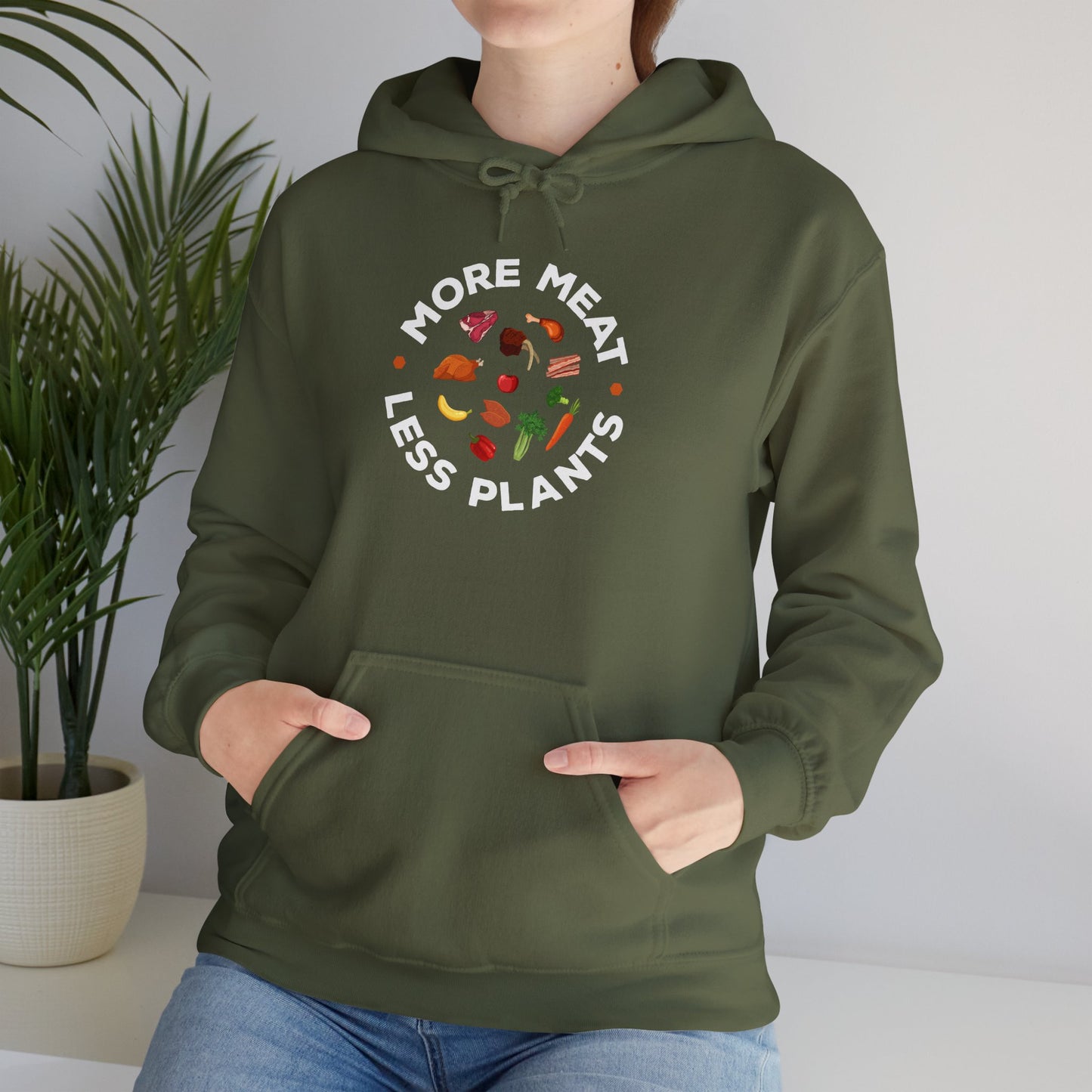 More Meat Less Plants Adult Unisex Hoodie