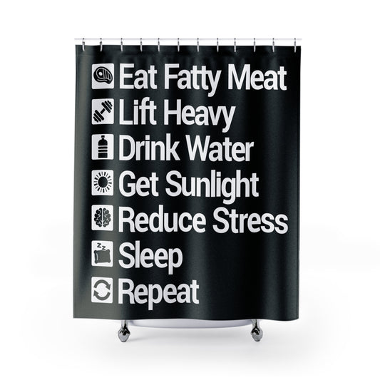 Carnivore Diet Rules for Life Polyester Shower Curtain