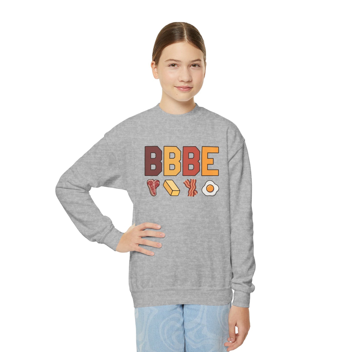 BBBE Carnivore Design Youth Crewneck Sweatshirt