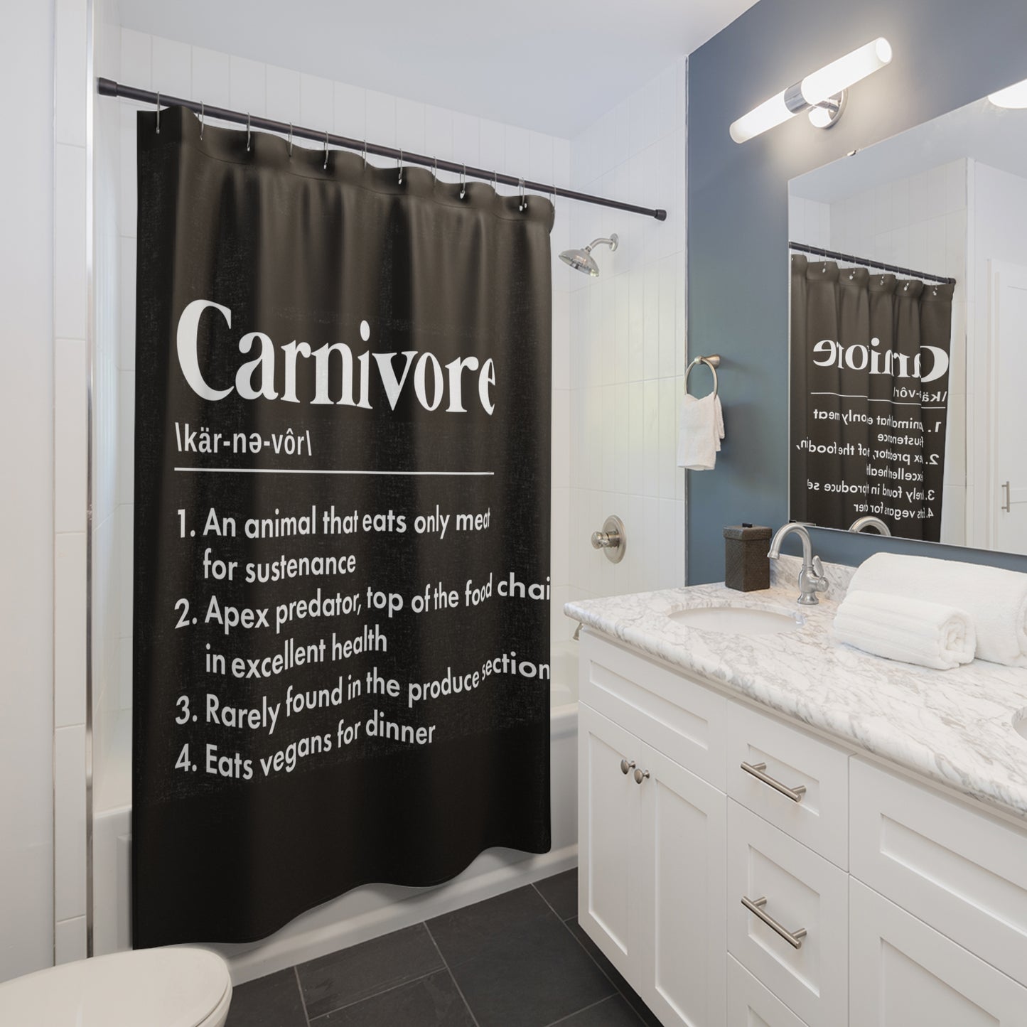 Carnivore Diet Dictionary Definition Polyester Shower Curtain