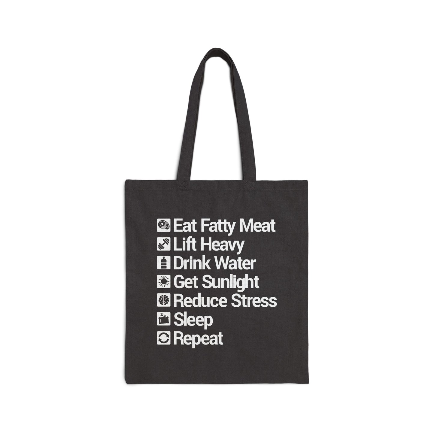 Carnivore Diet Rules for Life Cotton Canvas Tote Bag