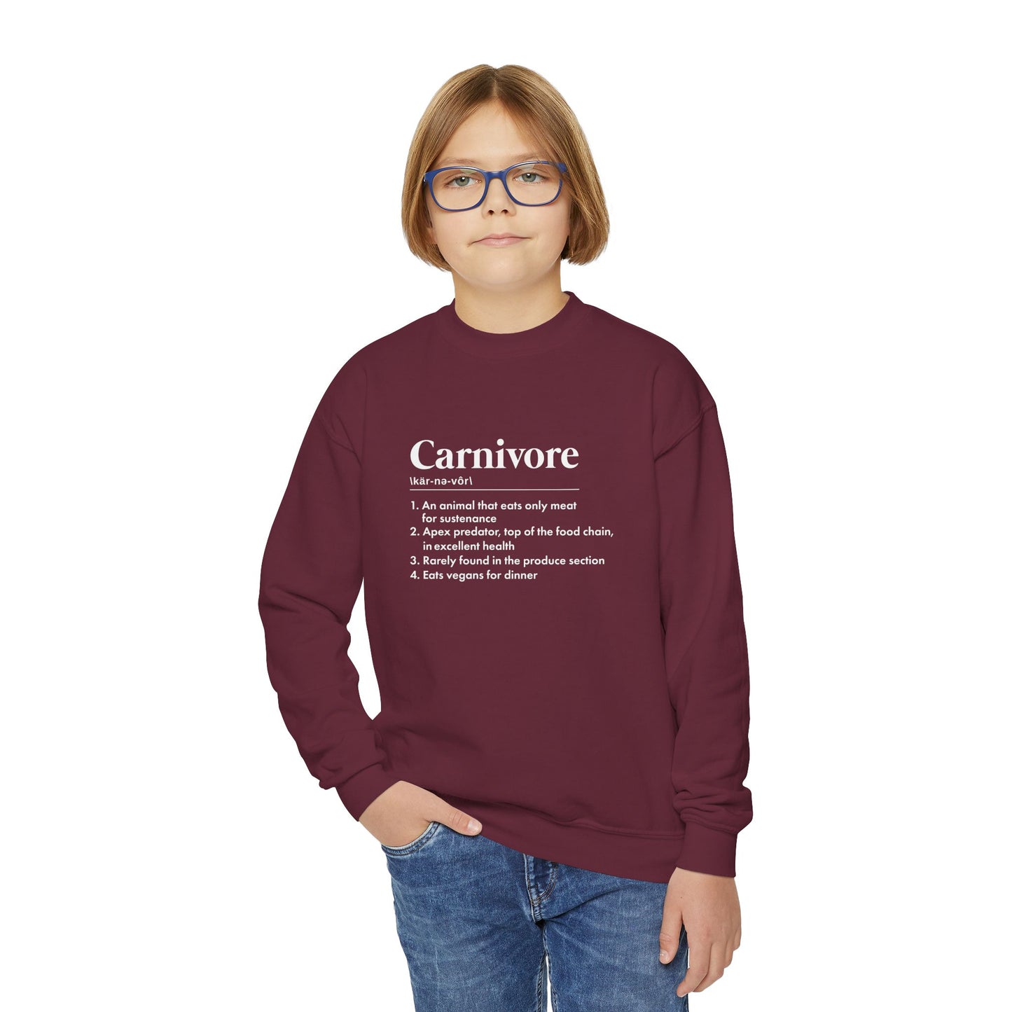 Carnivore Diet Definition Youth Sweatshirt