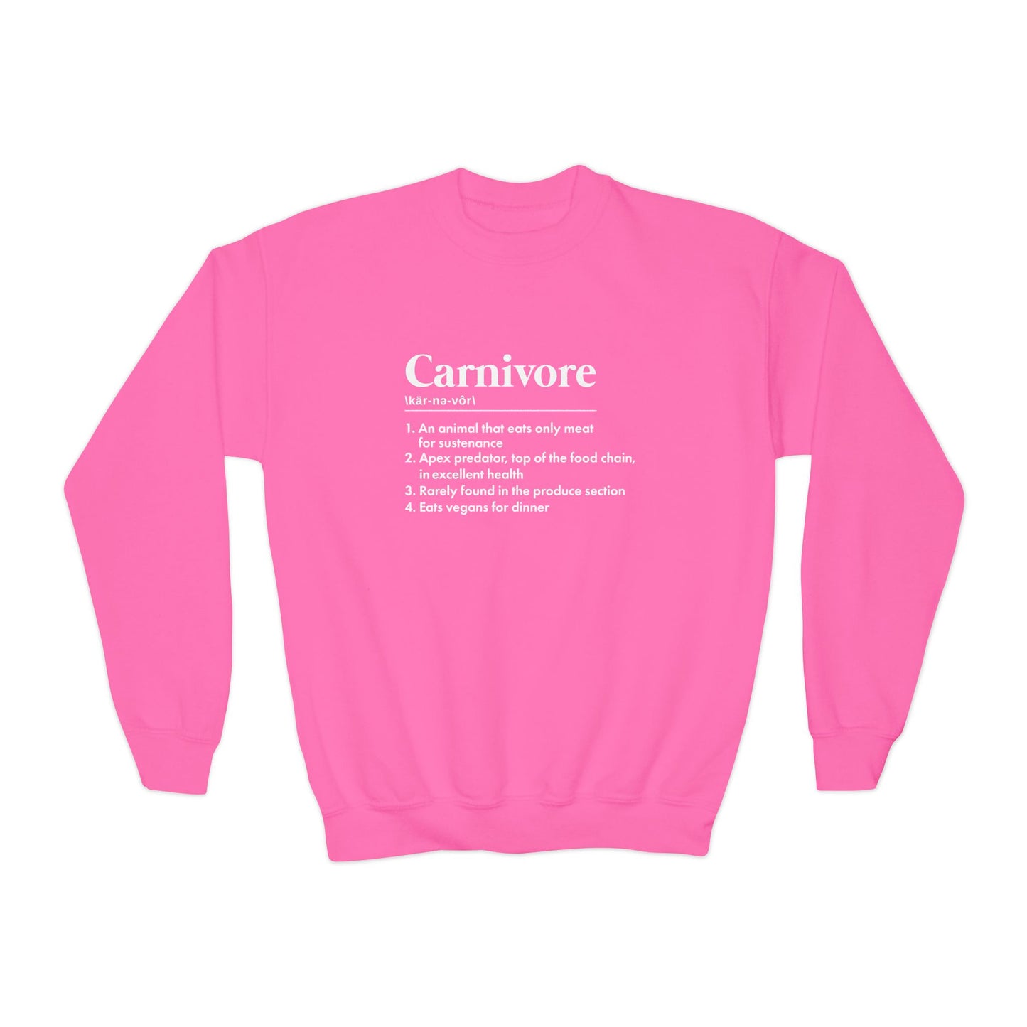 Carnivore Diet Definition Youth Sweatshirt