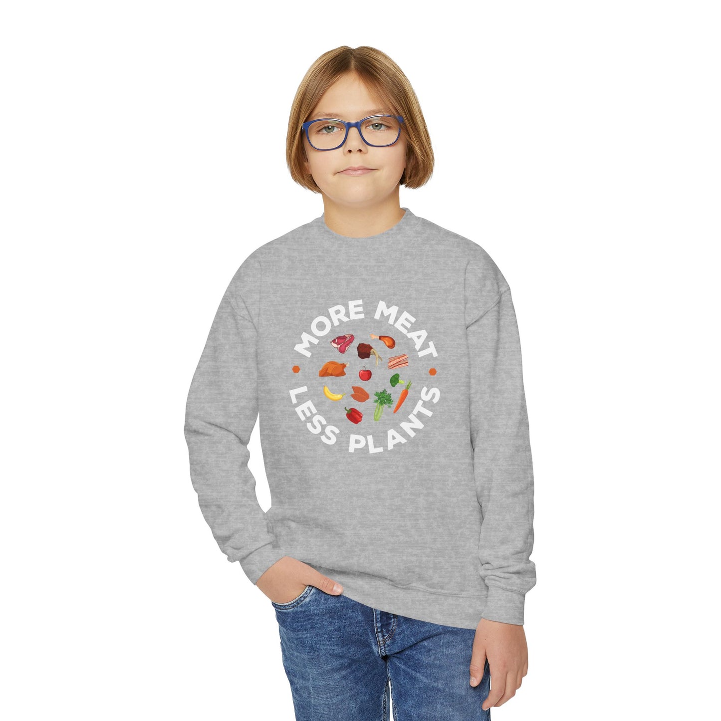 More Meat Less Plants Carnivore Youth Sweatshirt