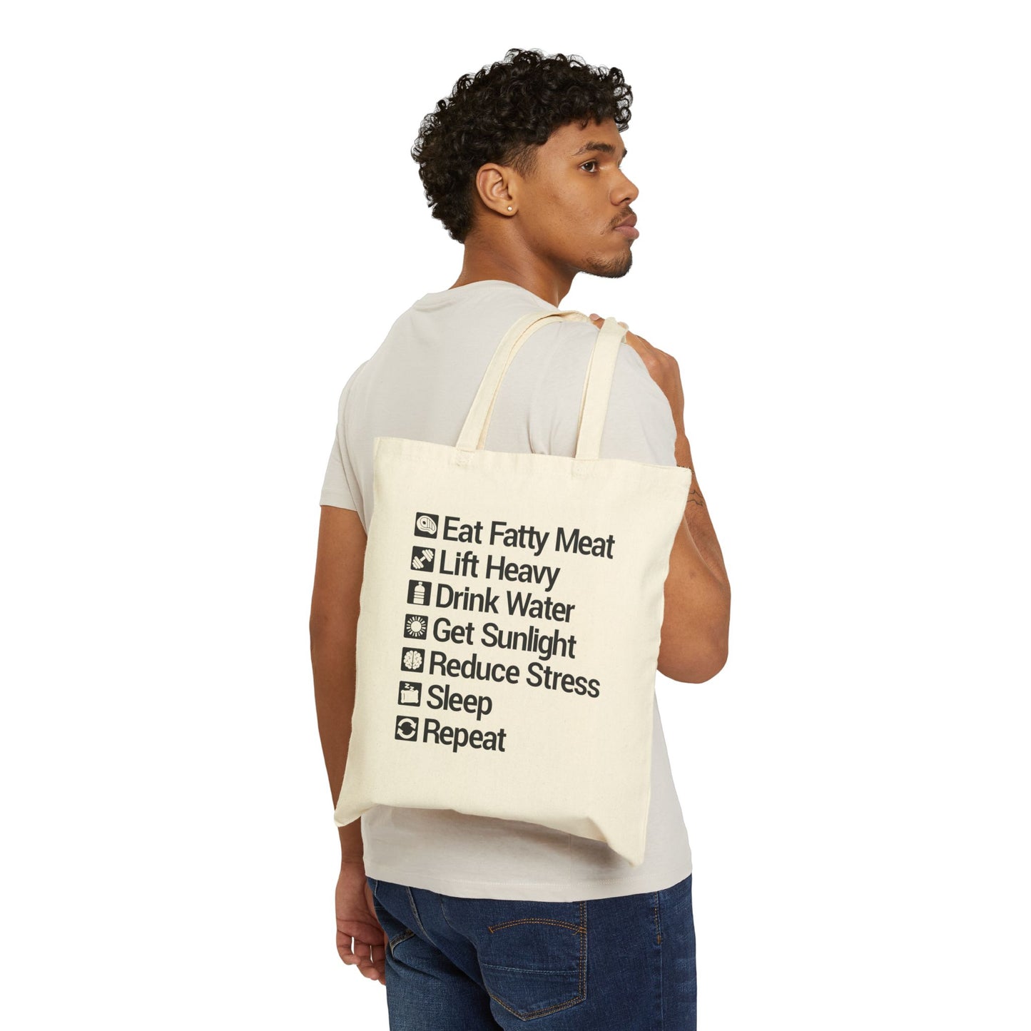 Carnivore Diet Rules for Life Cotton Canvas Tote Bag