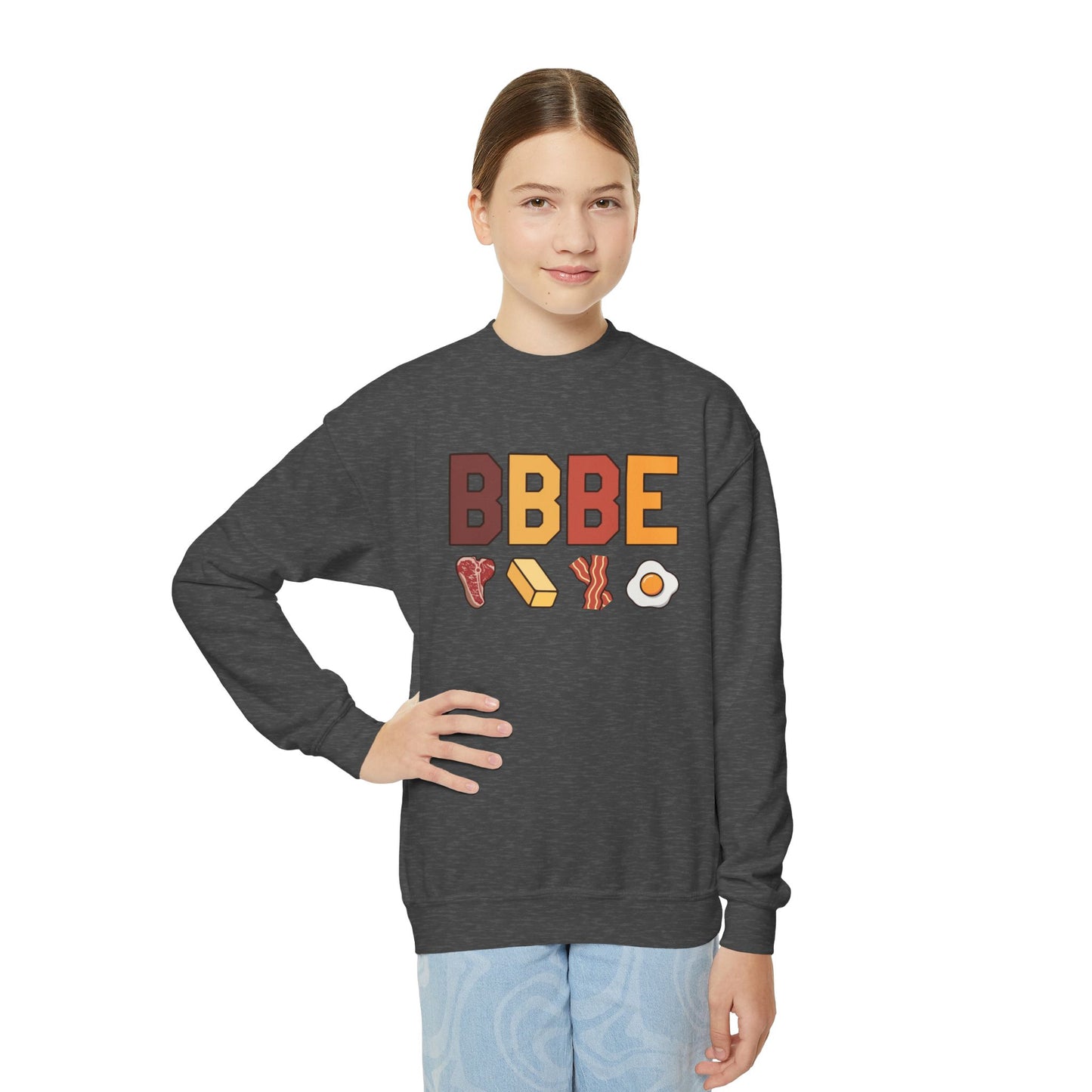 BBBE Carnivore Design Youth Crewneck Sweatshirt