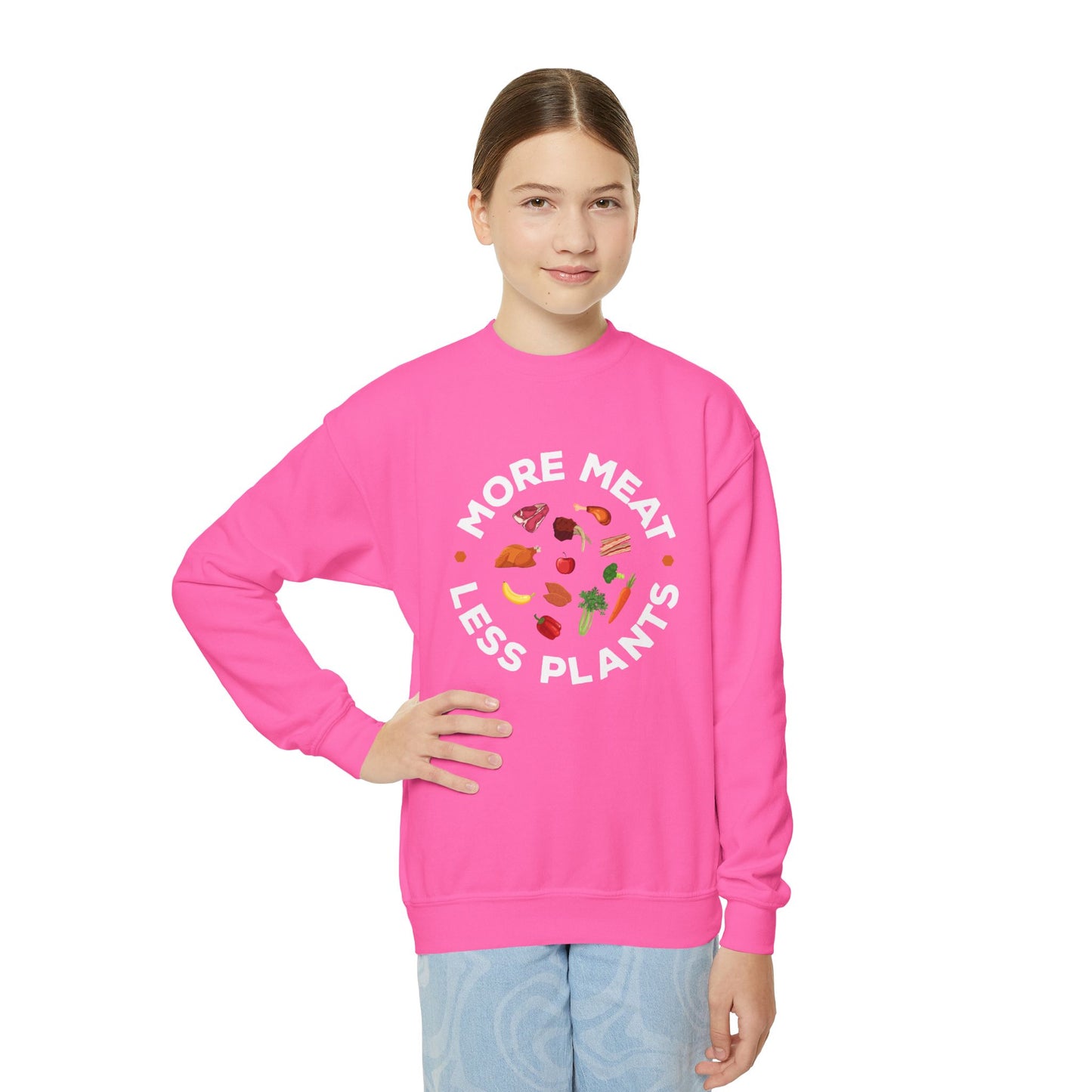 More Meat Less Plants Carnivore Youth Sweatshirt