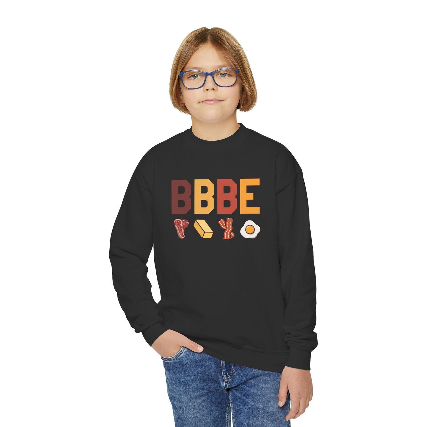 BBBE Carnivore Design Youth Crewneck Sweatshirt