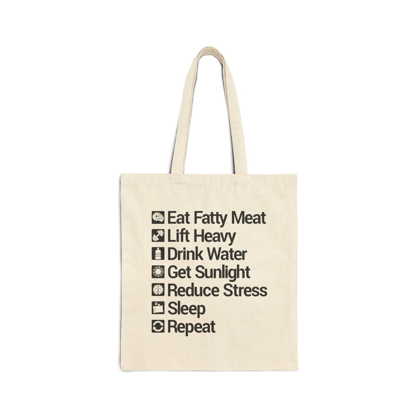 Carnivore Diet Rules for Life Cotton Canvas Tote Bag