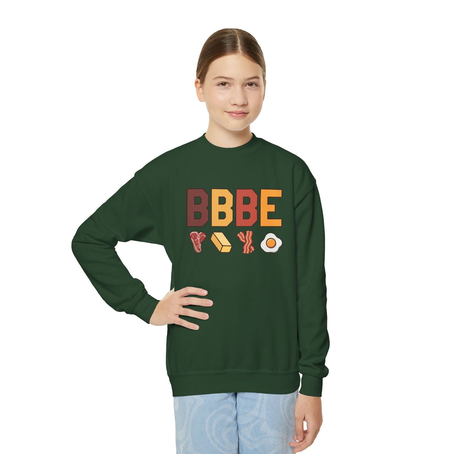 BBBE Carnivore Design Youth Crewneck Sweatshirt